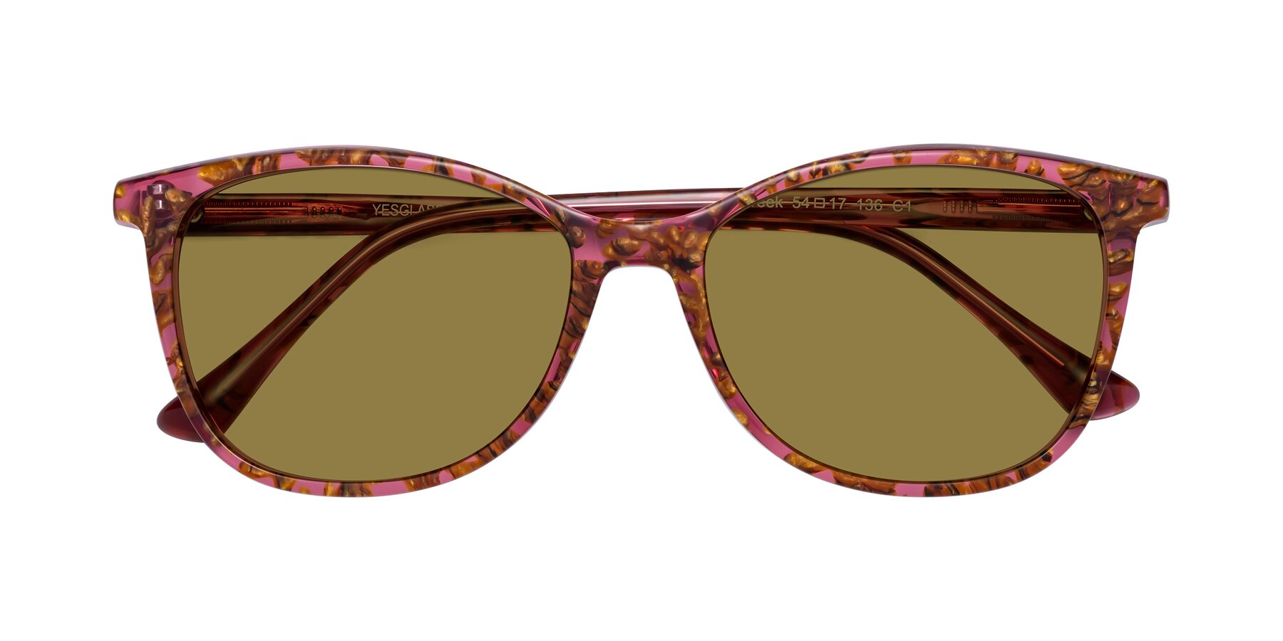 Folded Front of Creek in Red Floral with Brown Polarized Lenses