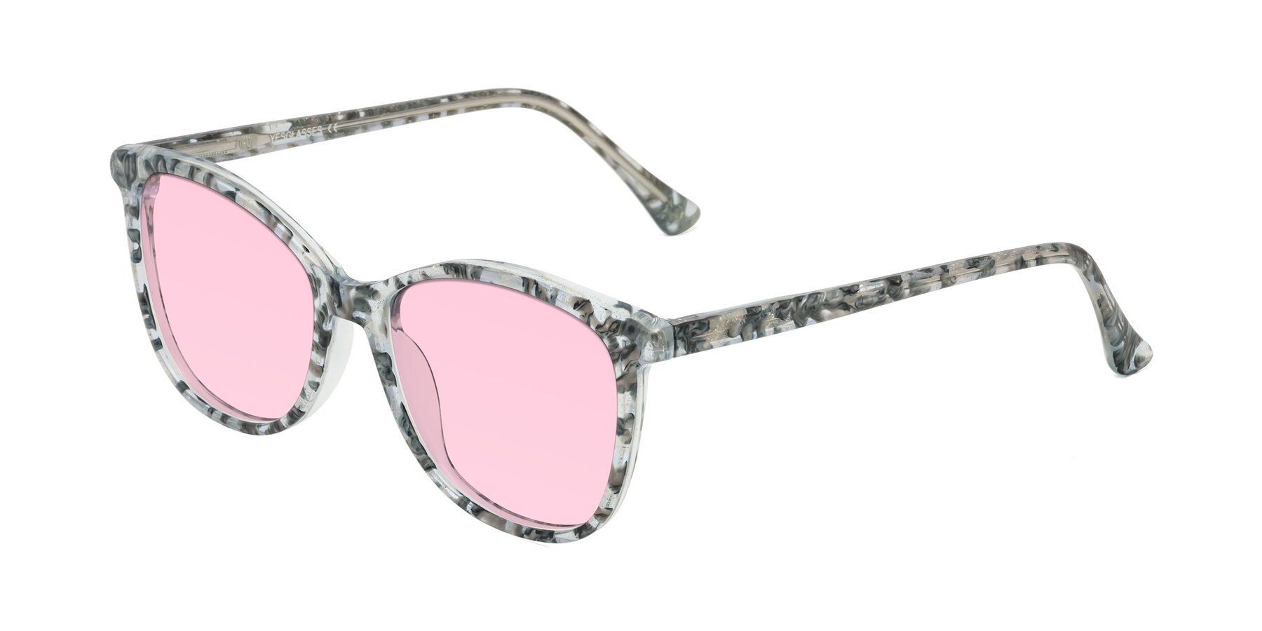 Angle of Creek in Gray Floral with Light Pink Tinted Lenses
