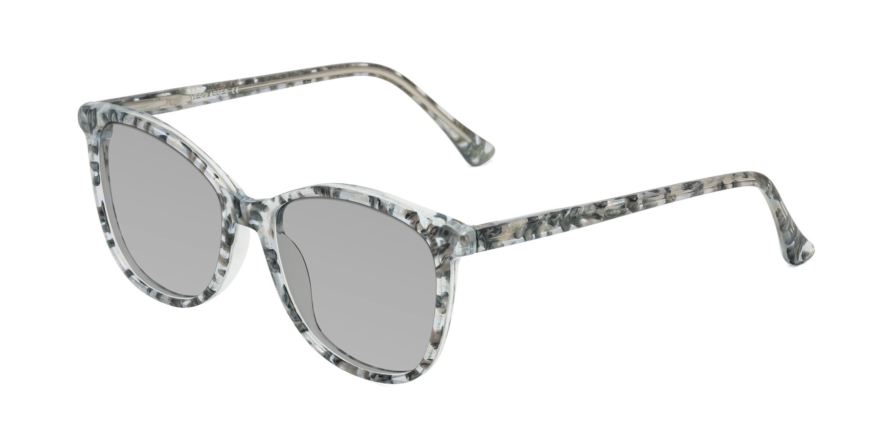 Angle of Creek in Gray Floral with Light Gray Tinted Lenses