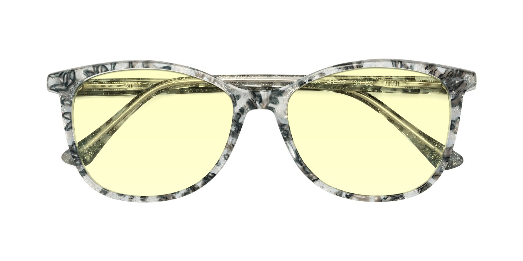 Folded Front of Creek in Gray Floral with Light Yellow Tinted Lenses