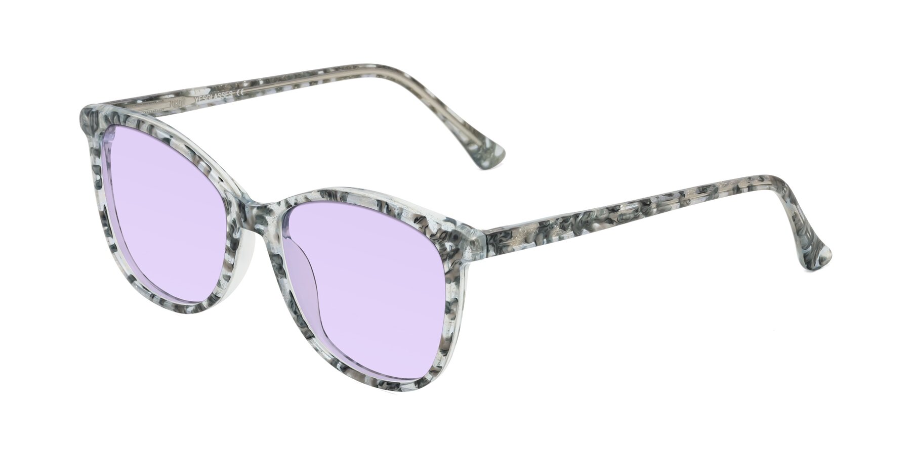 Angle of Creek in Gray Floral with Light Purple Tinted Lenses
