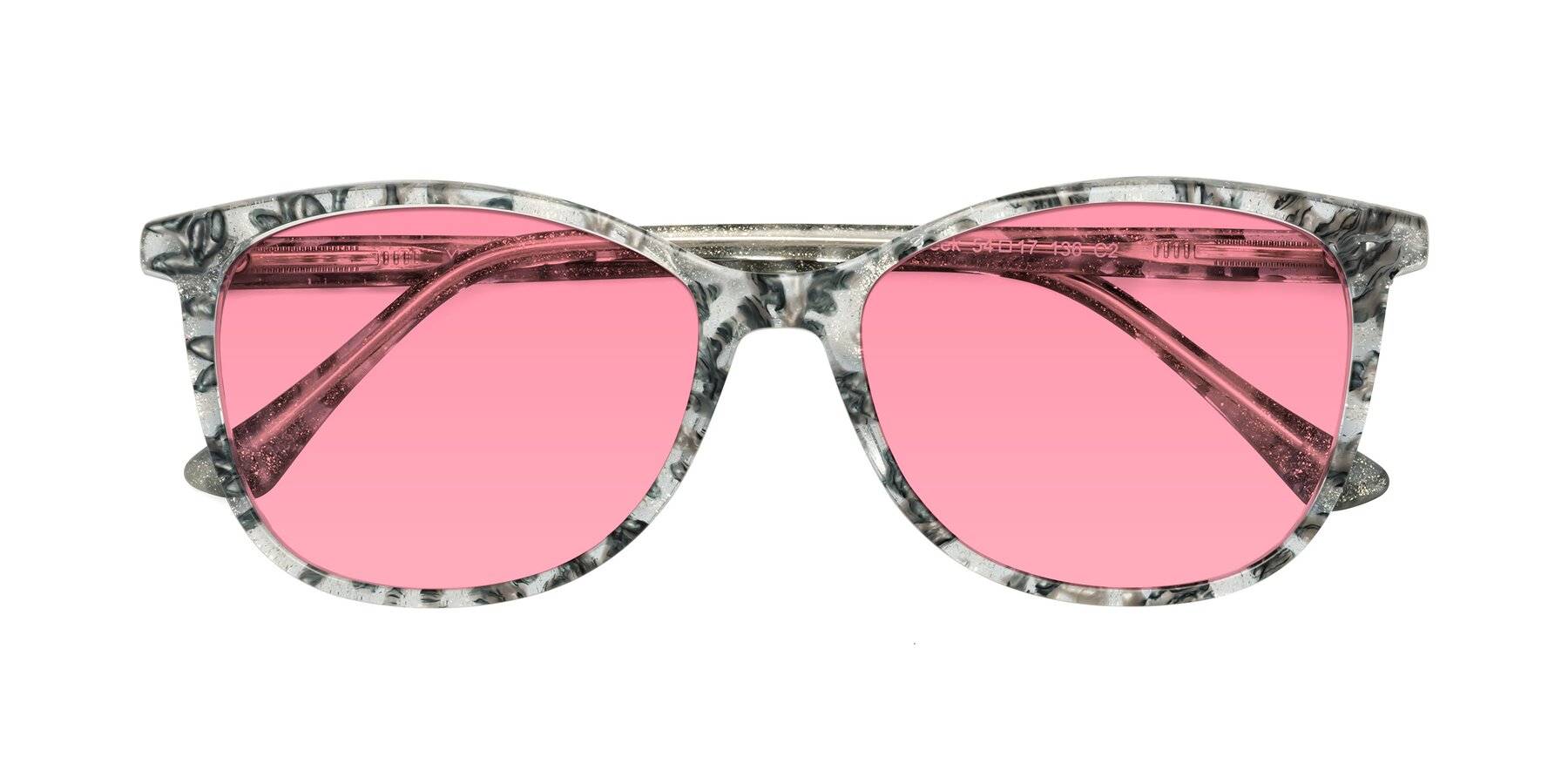 Folded Front of Creek in Gray Floral with Pink Tinted Lenses