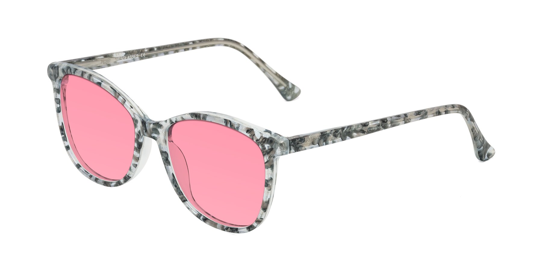 Angle of Creek in Gray Floral with Pink Tinted Lenses