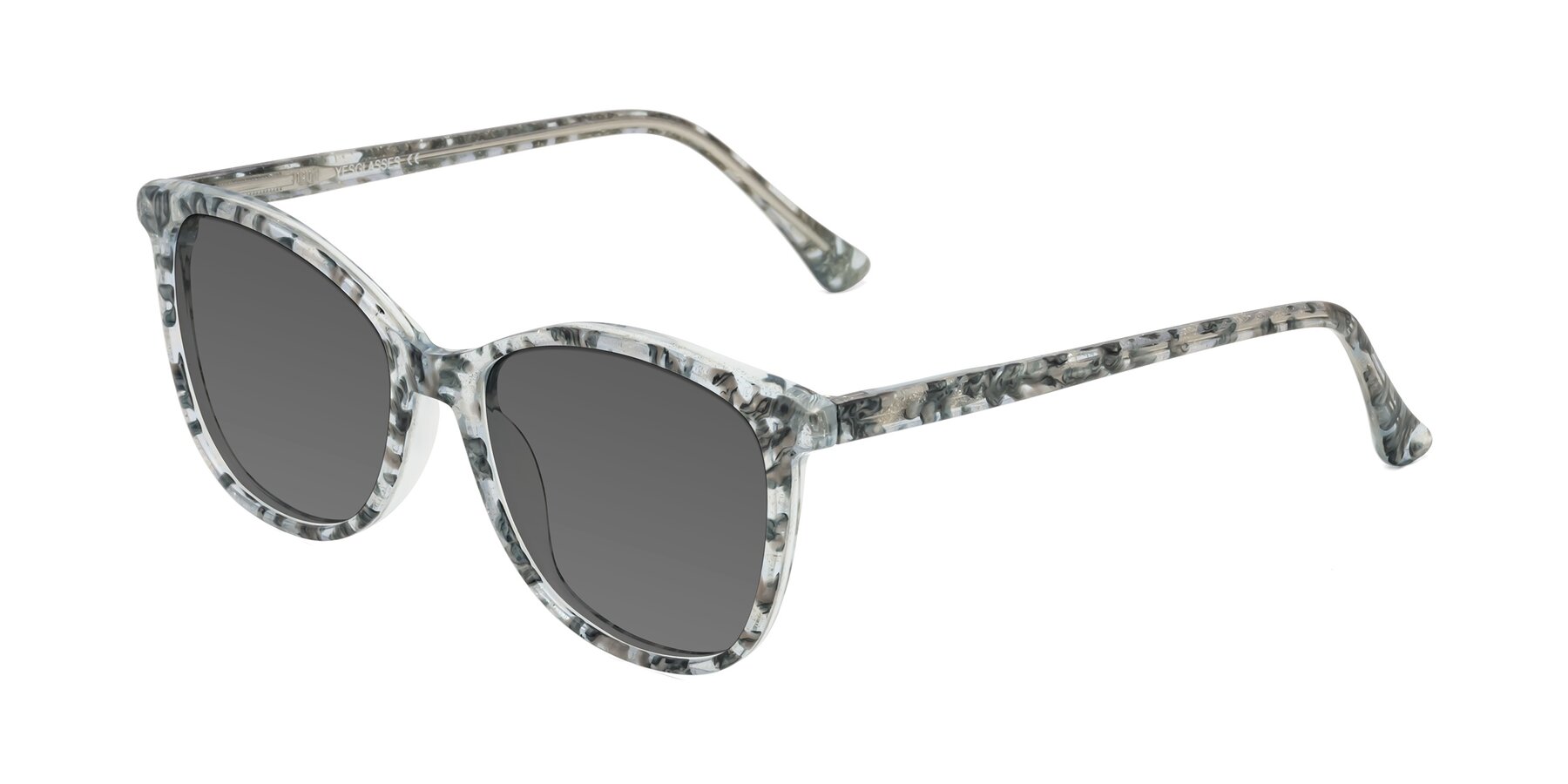 Angle of Creek in Gray Floral with Medium Gray Tinted Lenses