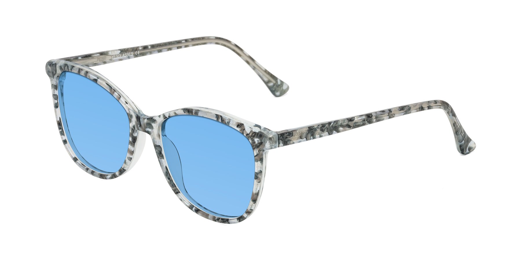 Angle of Creek in Gray Floral with Medium Blue Tinted Lenses