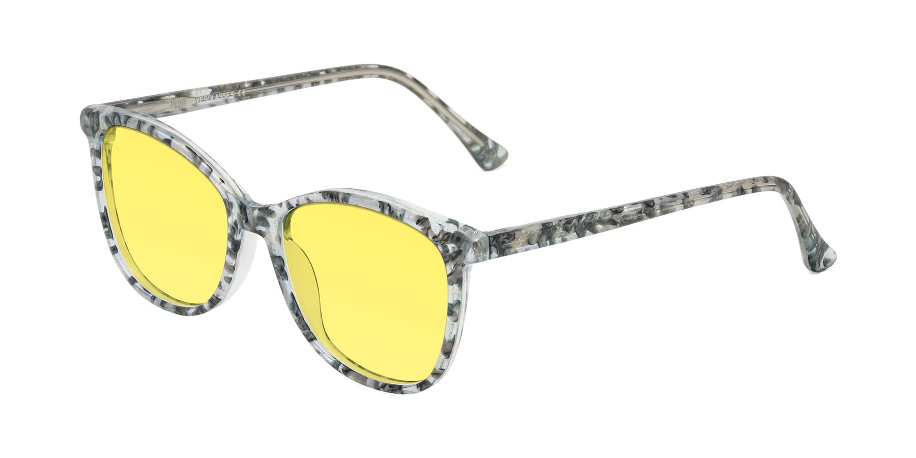 Angle of Creek in Gray Floral with Medium Yellow Tinted Lenses