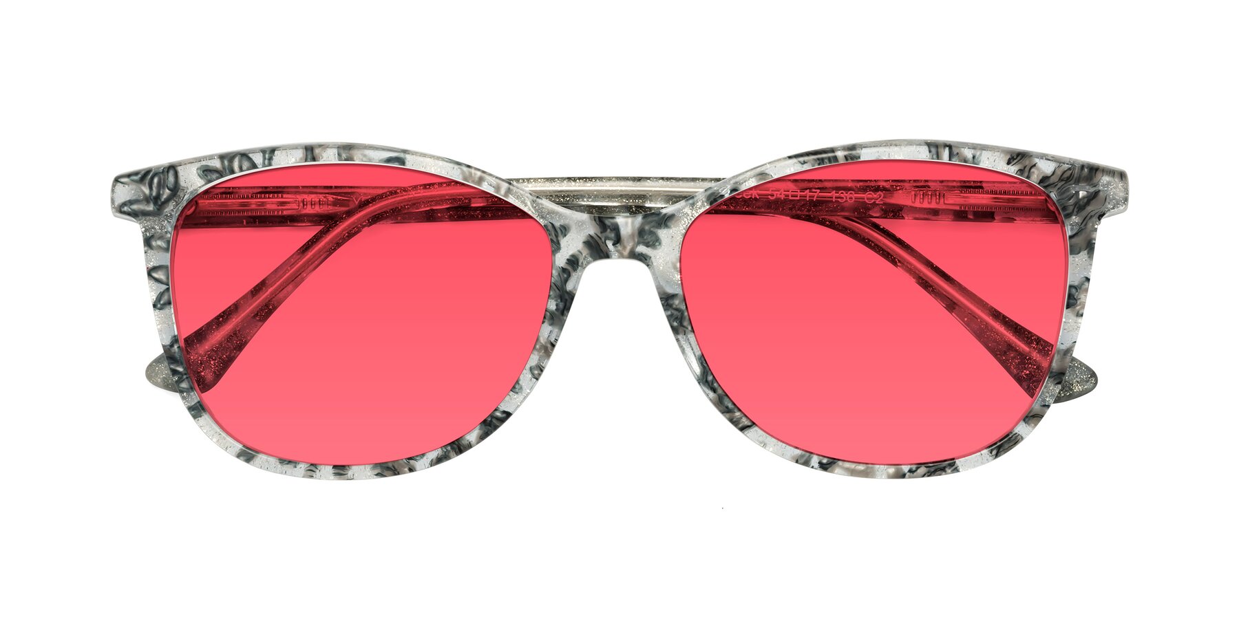 Folded Front of Creek in Gray Floral with Red Tinted Lenses