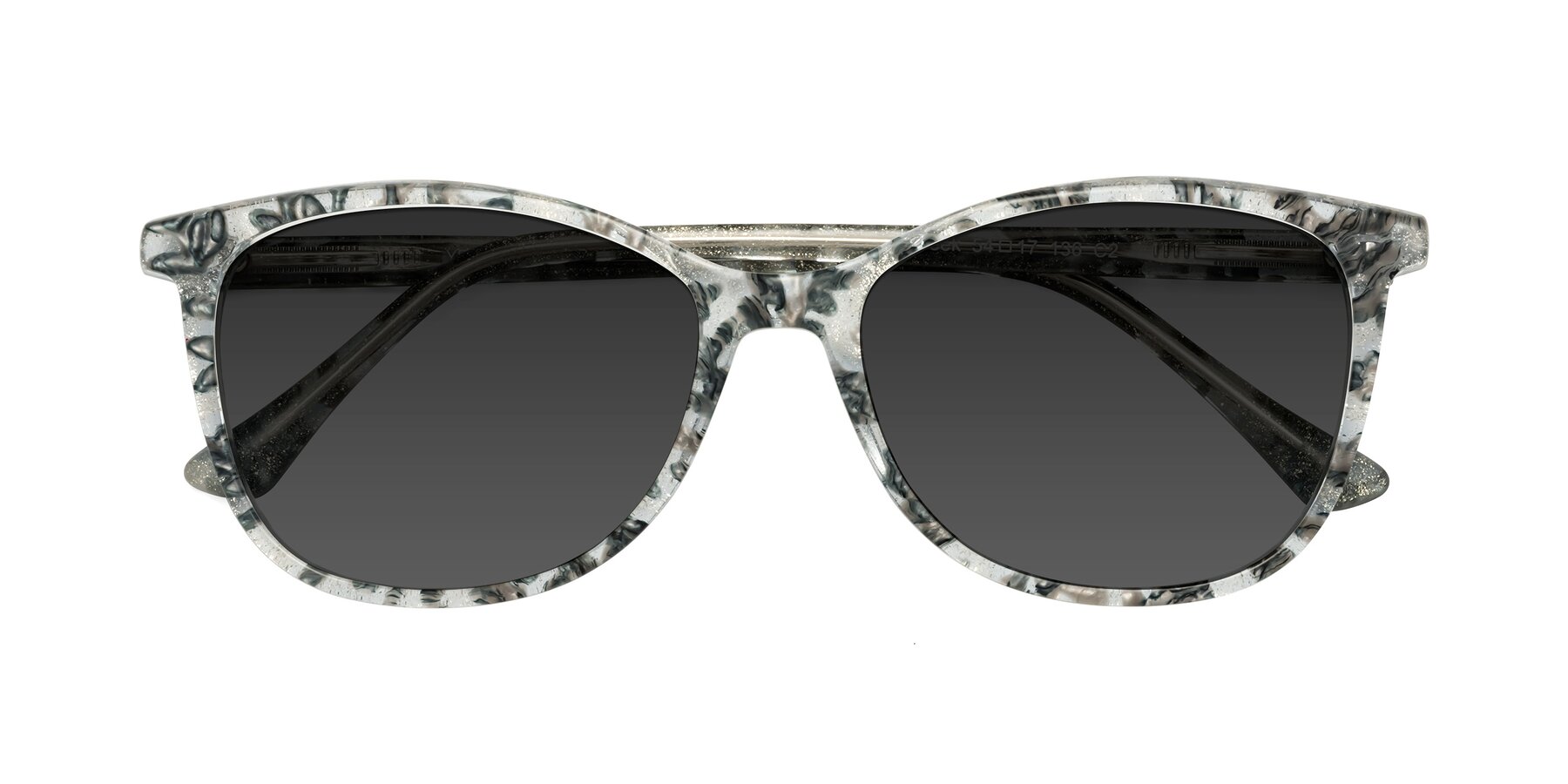 Folded Front of Creek in Gray Floral with Gray Tinted Lenses