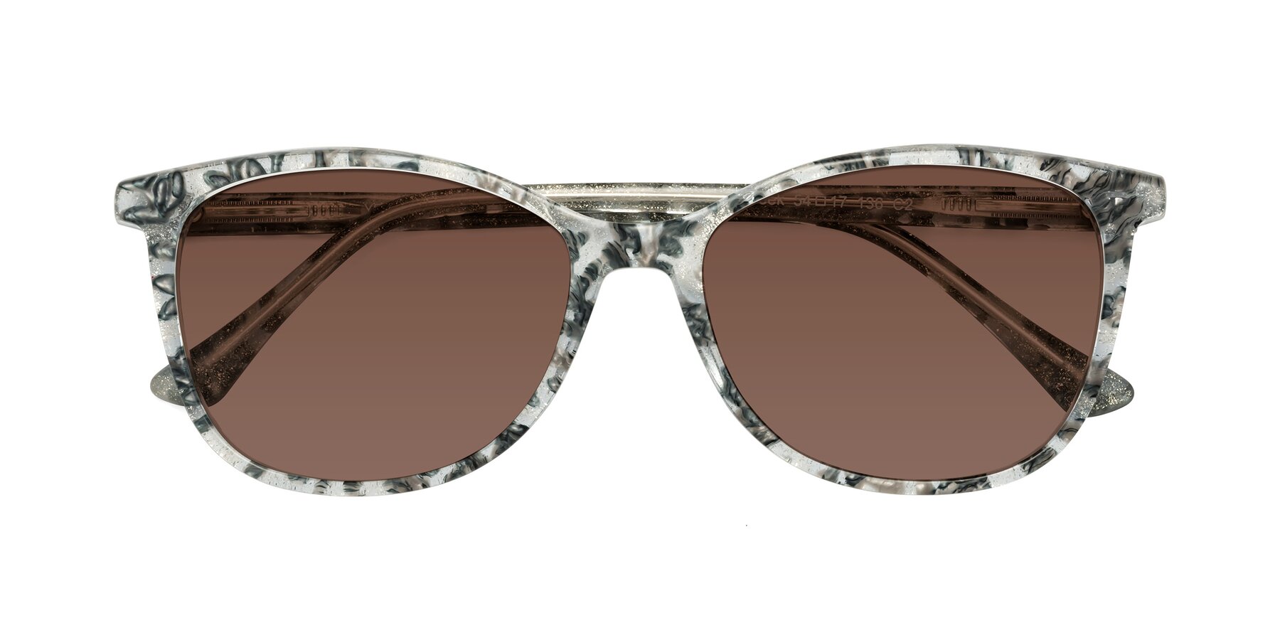 Folded Front of Creek in Gray Floral with Brown Tinted Lenses