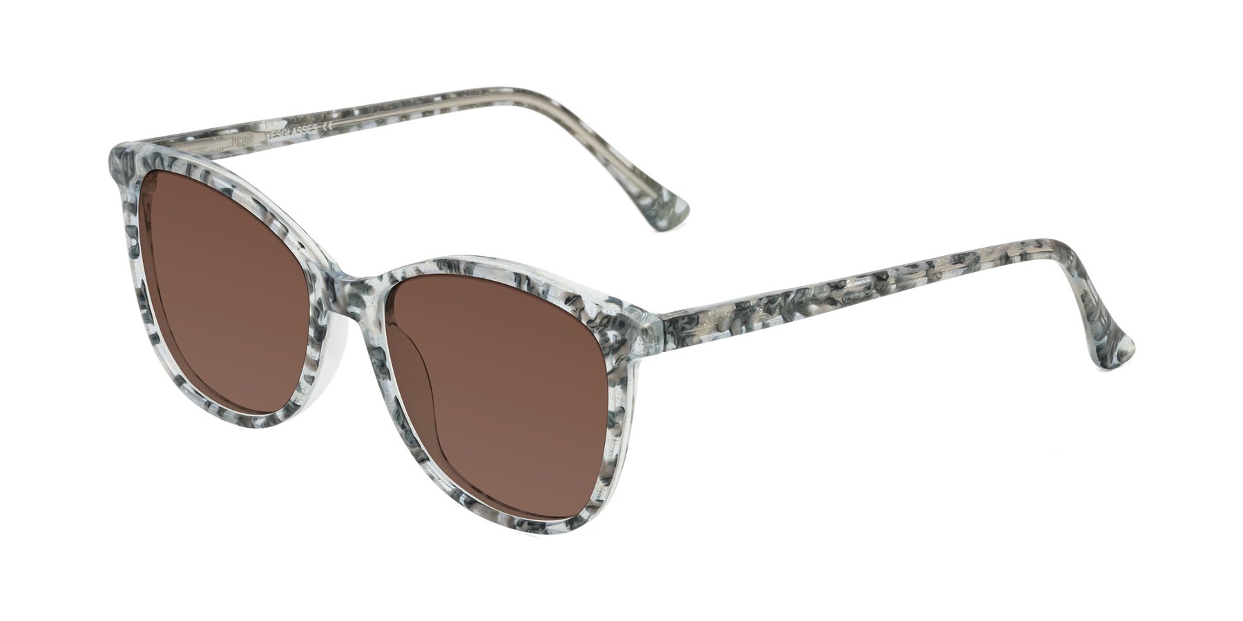 Angle of Creek in Gray Floral with Brown Tinted Lenses
