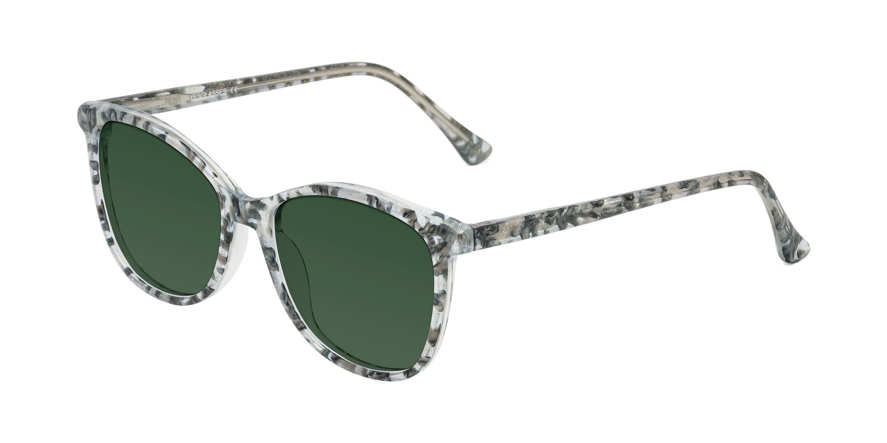 Angle of Creek in Gray Floral with Green Tinted Lenses