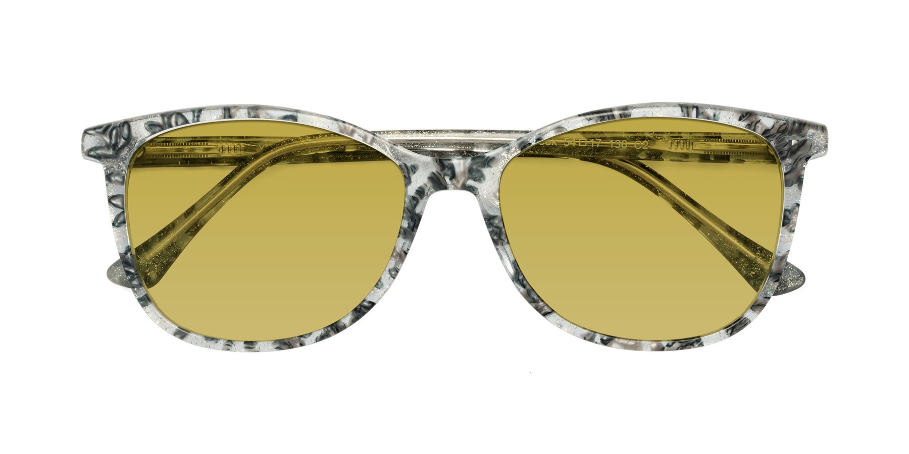 Folded Front of Creek in Gray Floral with Champagne Tinted Lenses