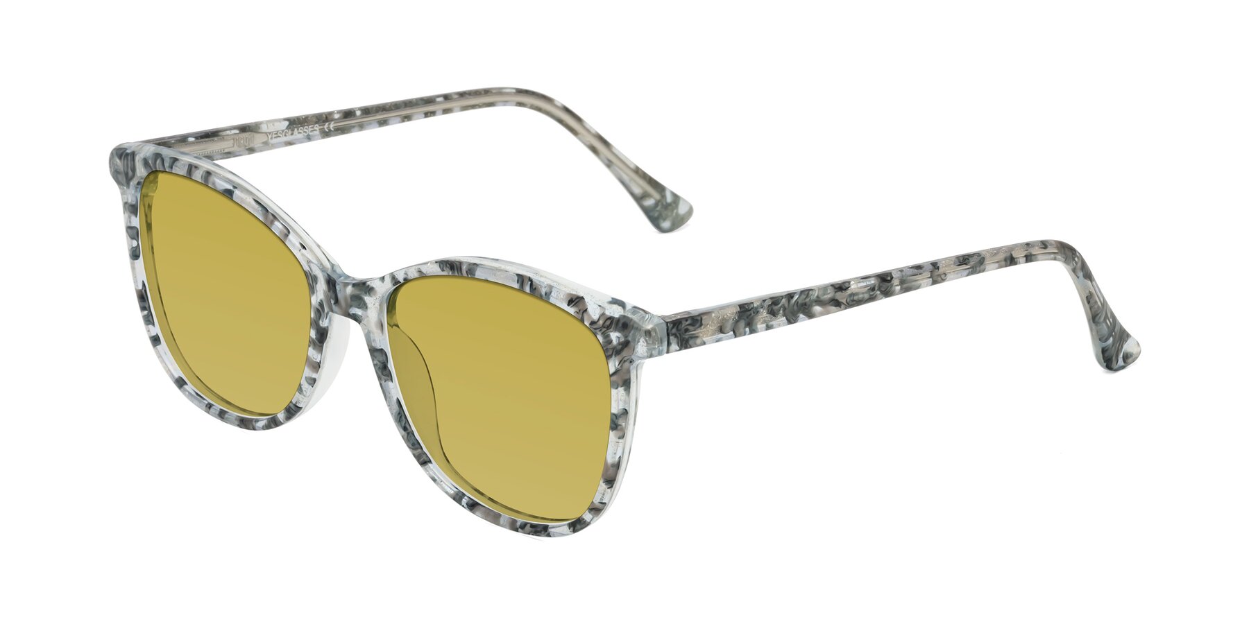 Angle of Creek in Gray Floral with Champagne Tinted Lenses