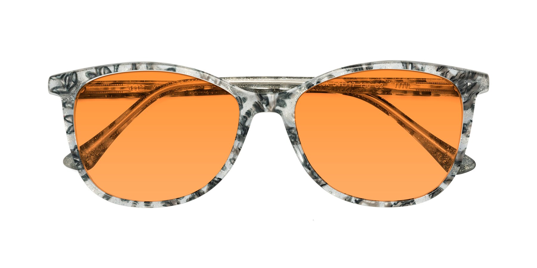 Folded Front of Creek in Gray Floral with Orange Tinted Lenses