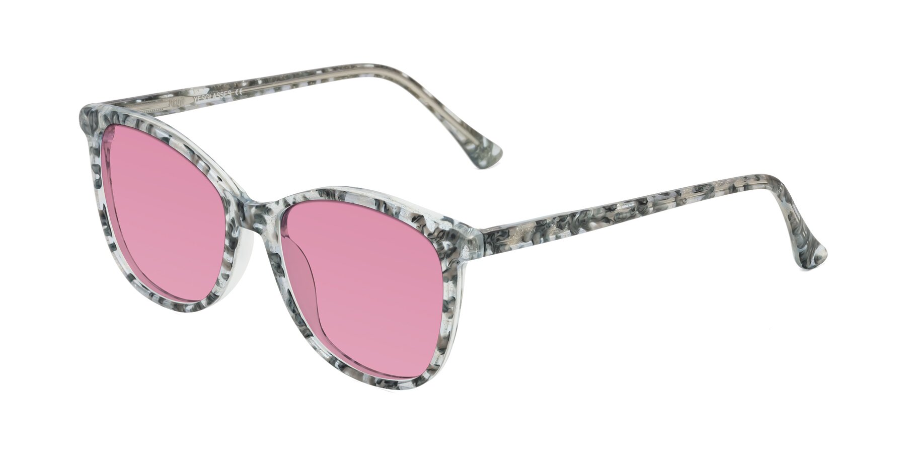 Angle of Creek in Gray Floral with Medium Wine Tinted Lenses