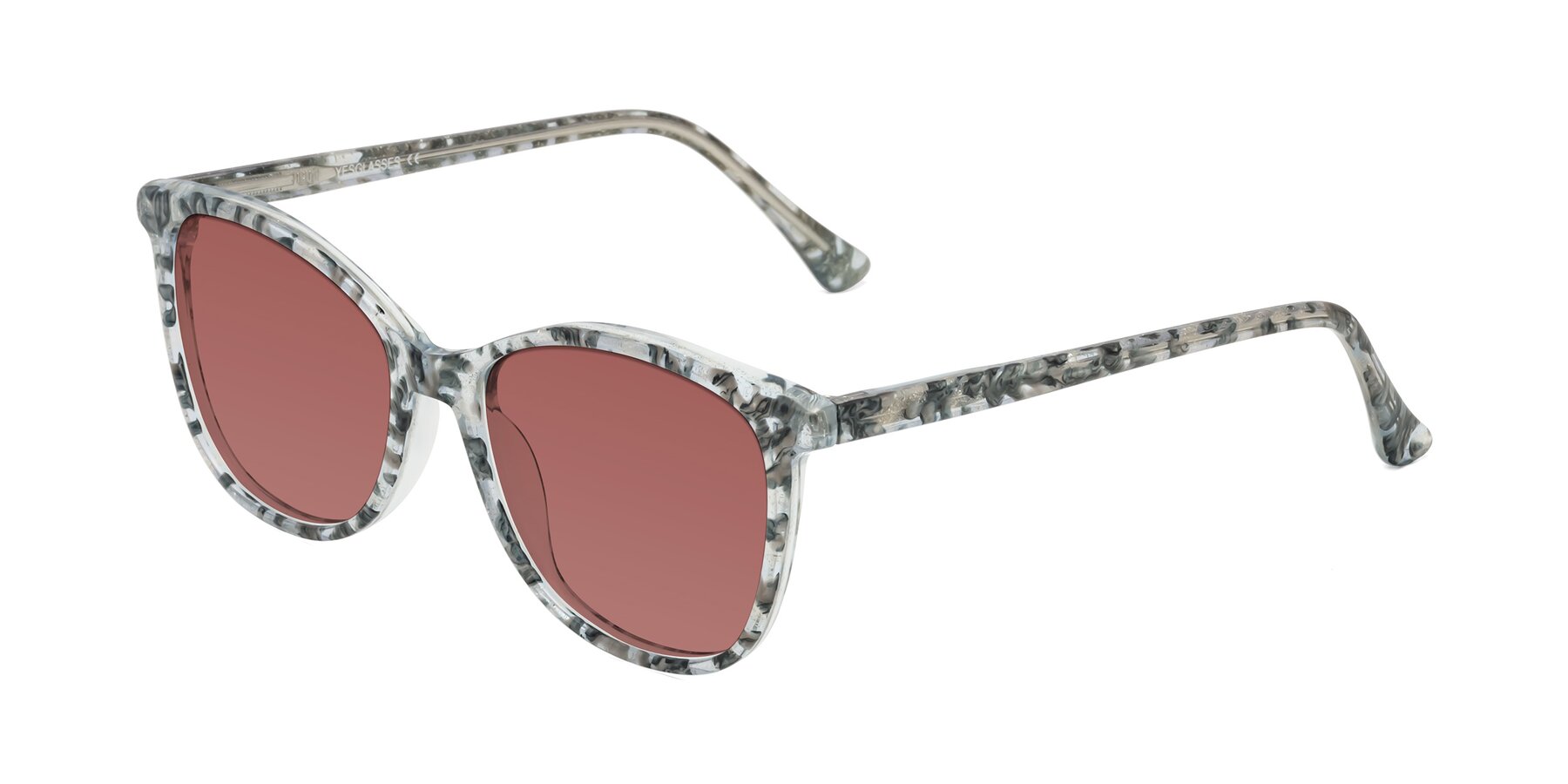 Angle of Creek in Gray Floral with Garnet Tinted Lenses