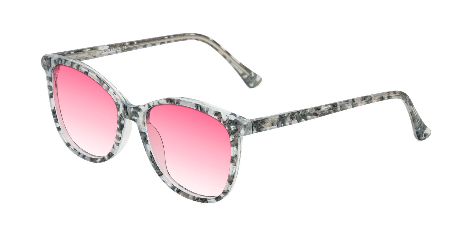 Angle of Creek in Gray Floral with Pink Gradient Lenses