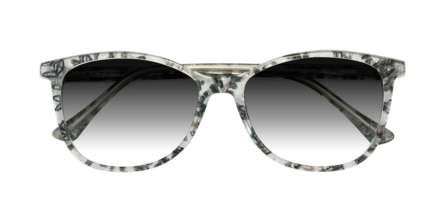 Folded Front of Creek in Gray Floral with Gray Gradient Lenses