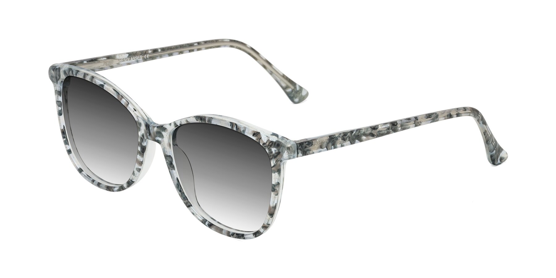 Angle of Creek in Gray Floral with Gray Gradient Lenses