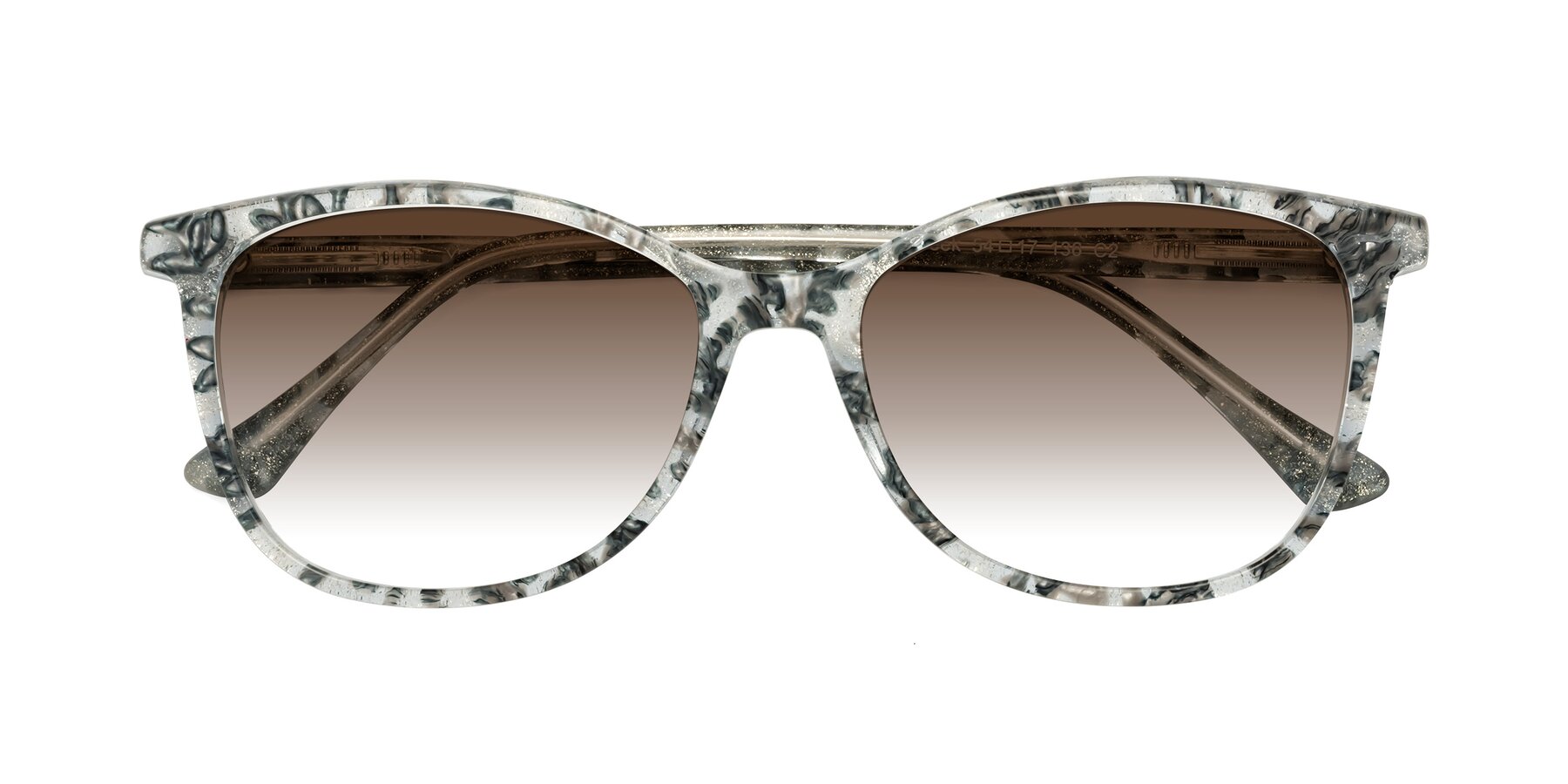 Folded Front of Creek in Gray Floral with Brown Gradient Lenses