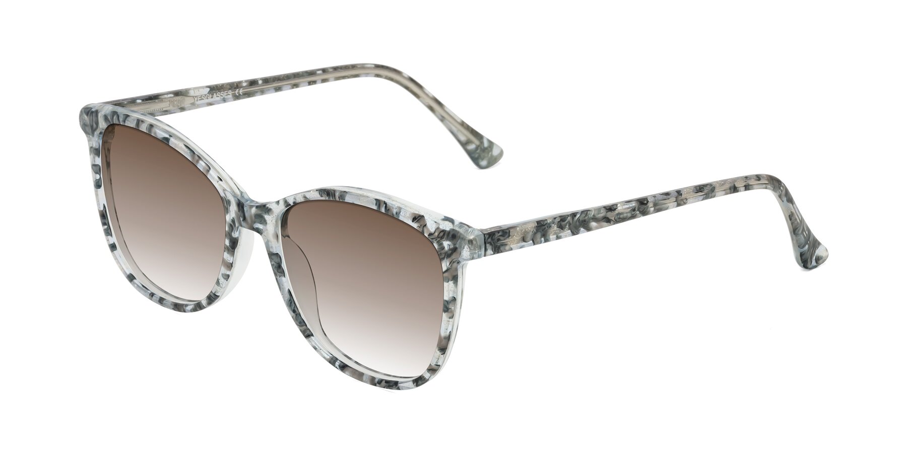 Angle of Creek in Gray Floral with Brown Gradient Lenses
