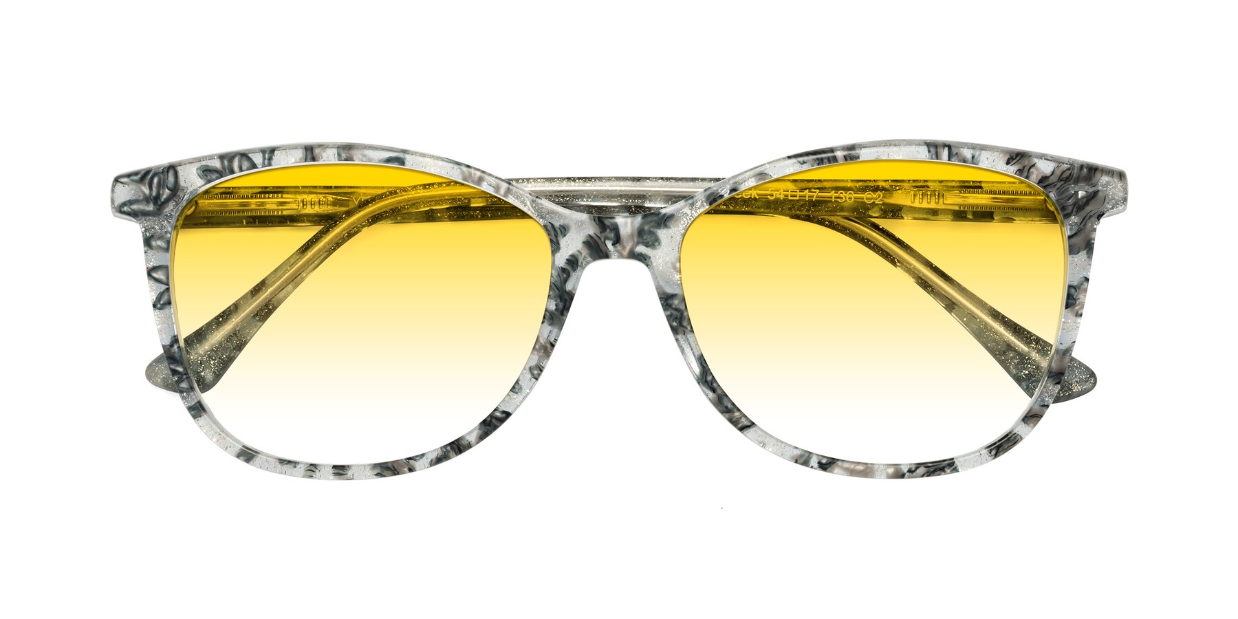 Folded Front of Creek in Gray Floral with Yellow Gradient Lenses