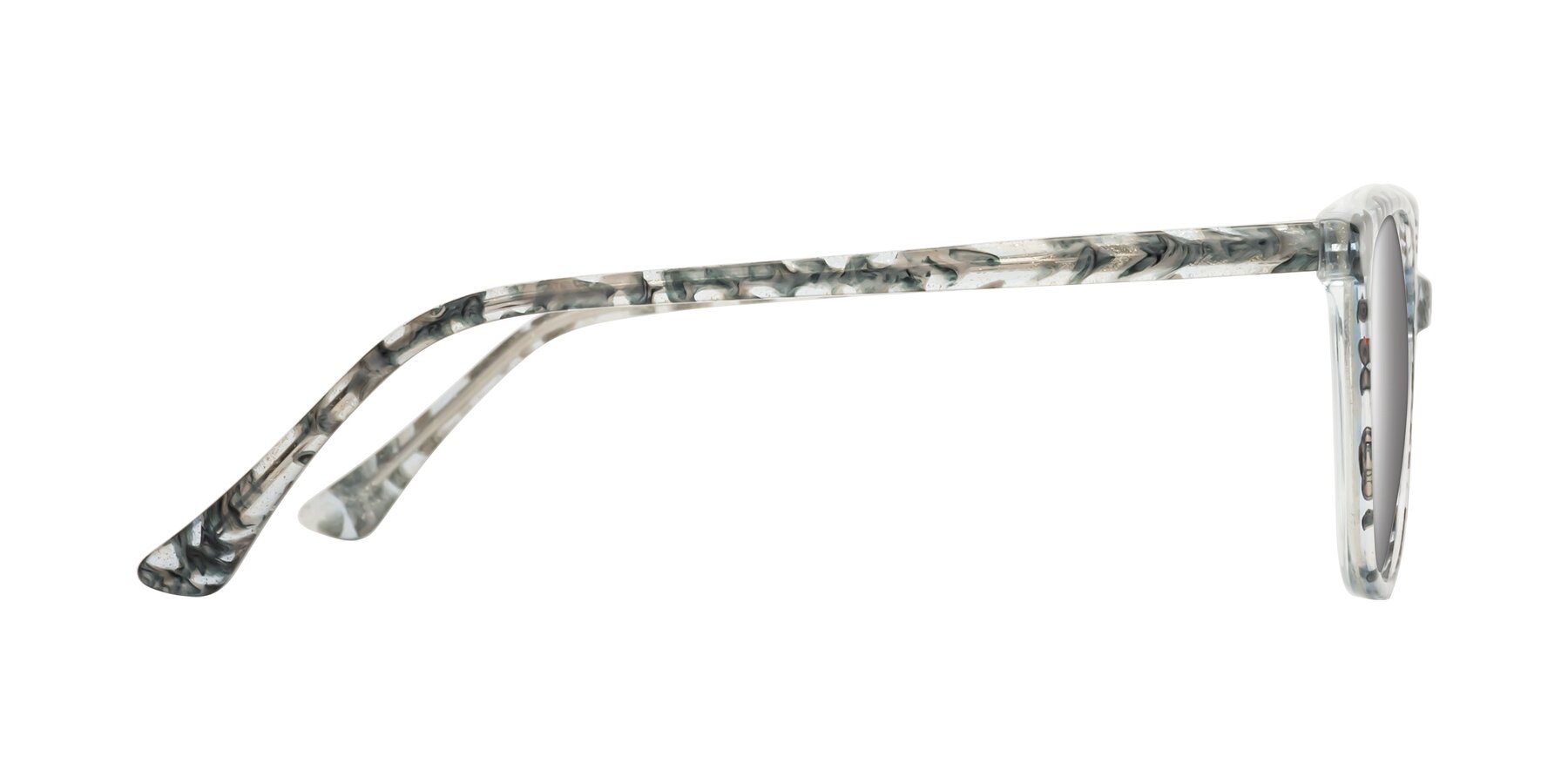Side of Creek in Gray Floral with Silver Mirrored Lenses