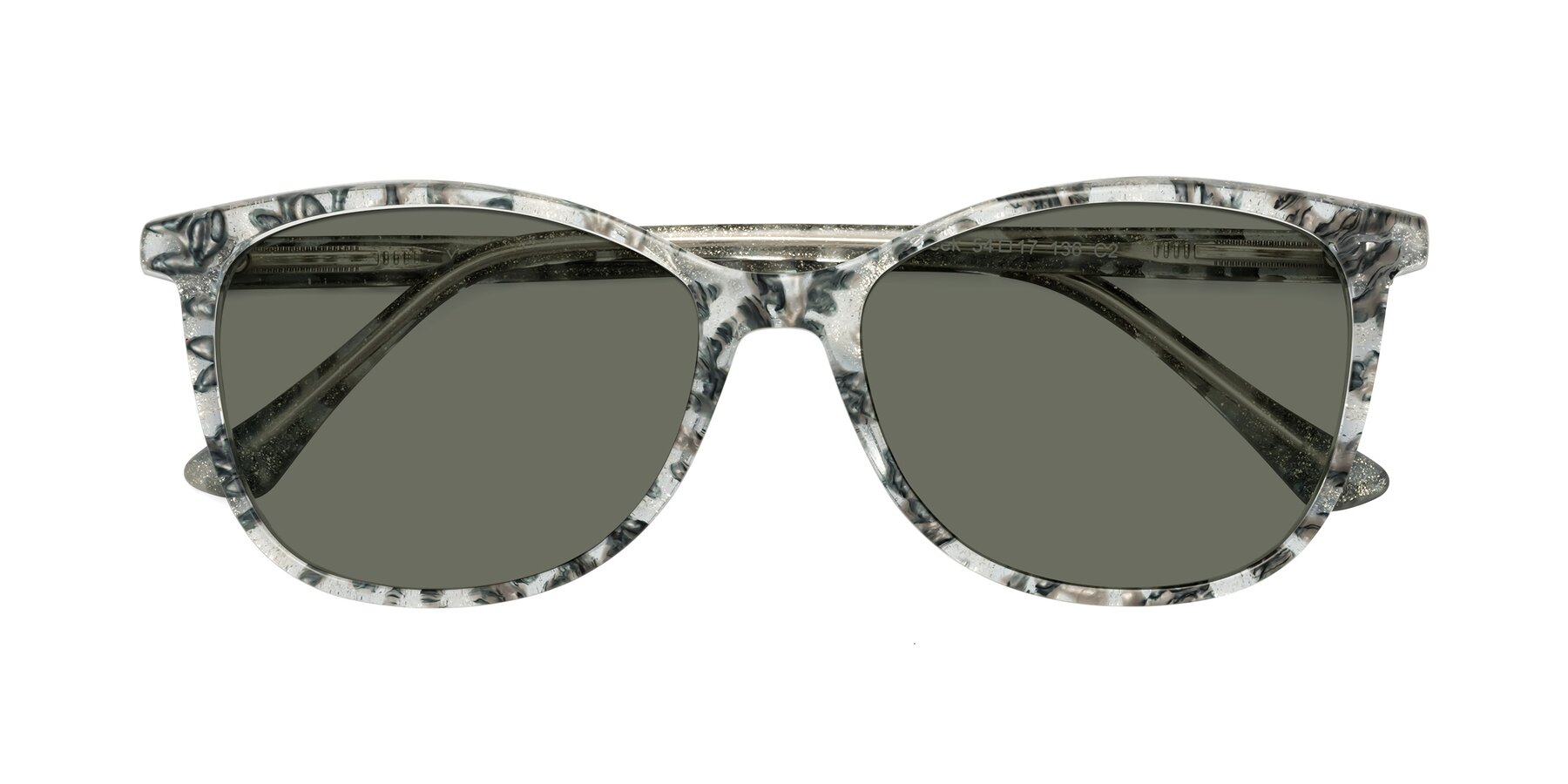 Folded Front of Creek in Gray Floral with Gray Polarized Lenses