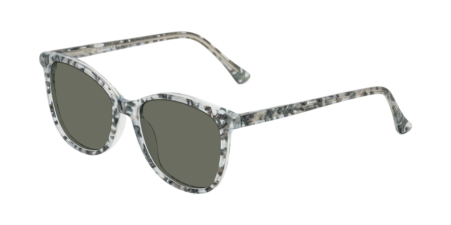Angle of Creek in Gray Floral with Gray Polarized Lenses