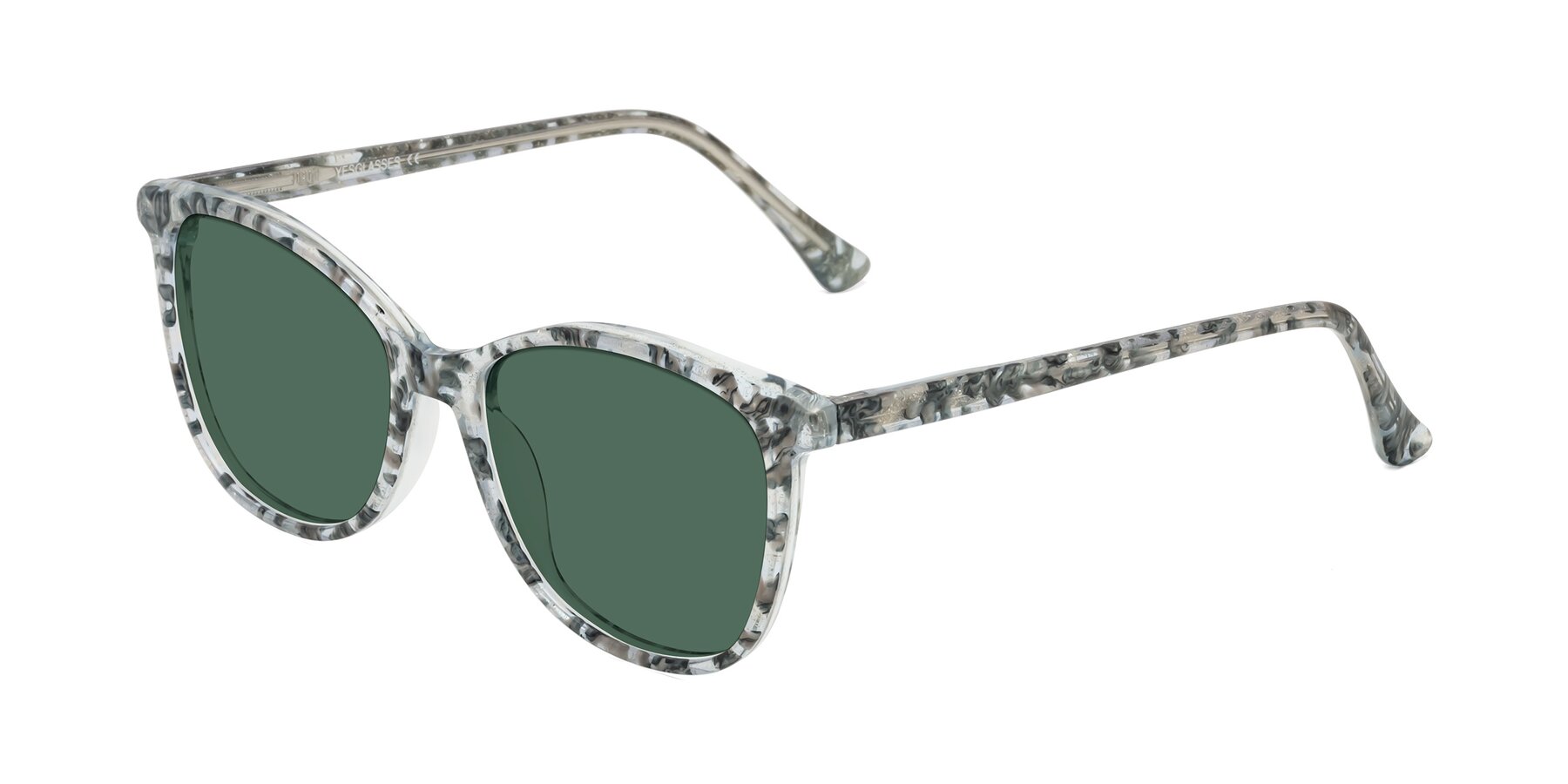 Angle of Creek in Gray Floral with Green Polarized Lenses