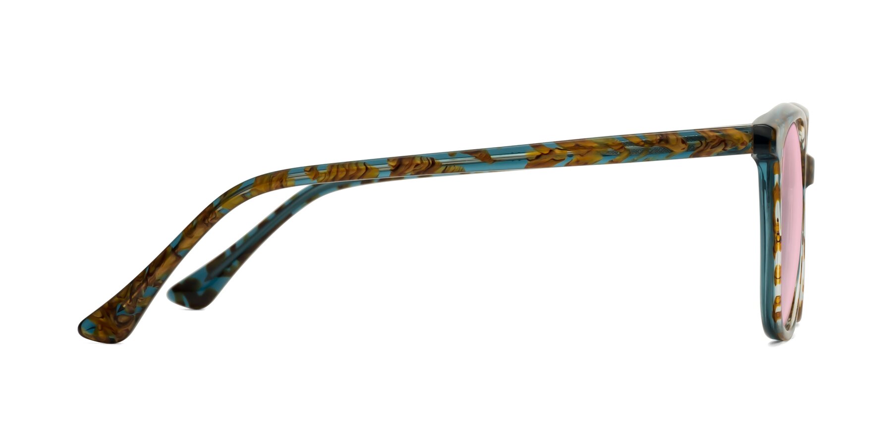 Side of Creek in Ocean Blue Floral with Light Pink Tinted Lenses