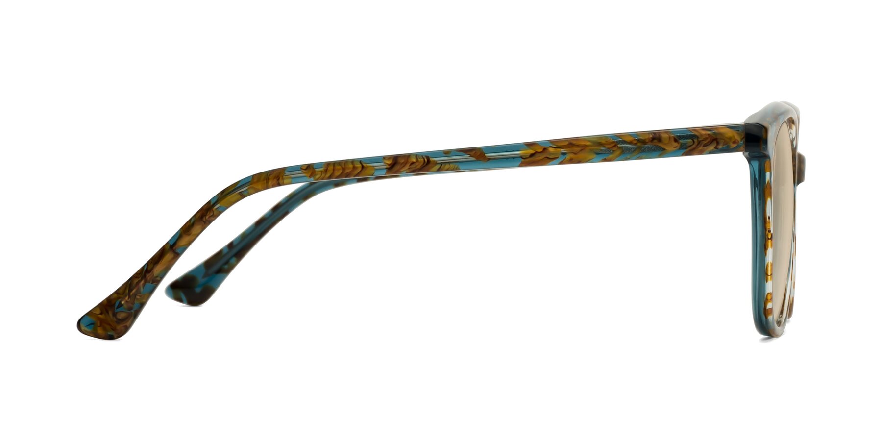 Side of Creek in Ocean Blue Floral with Light Brown Tinted Lenses
