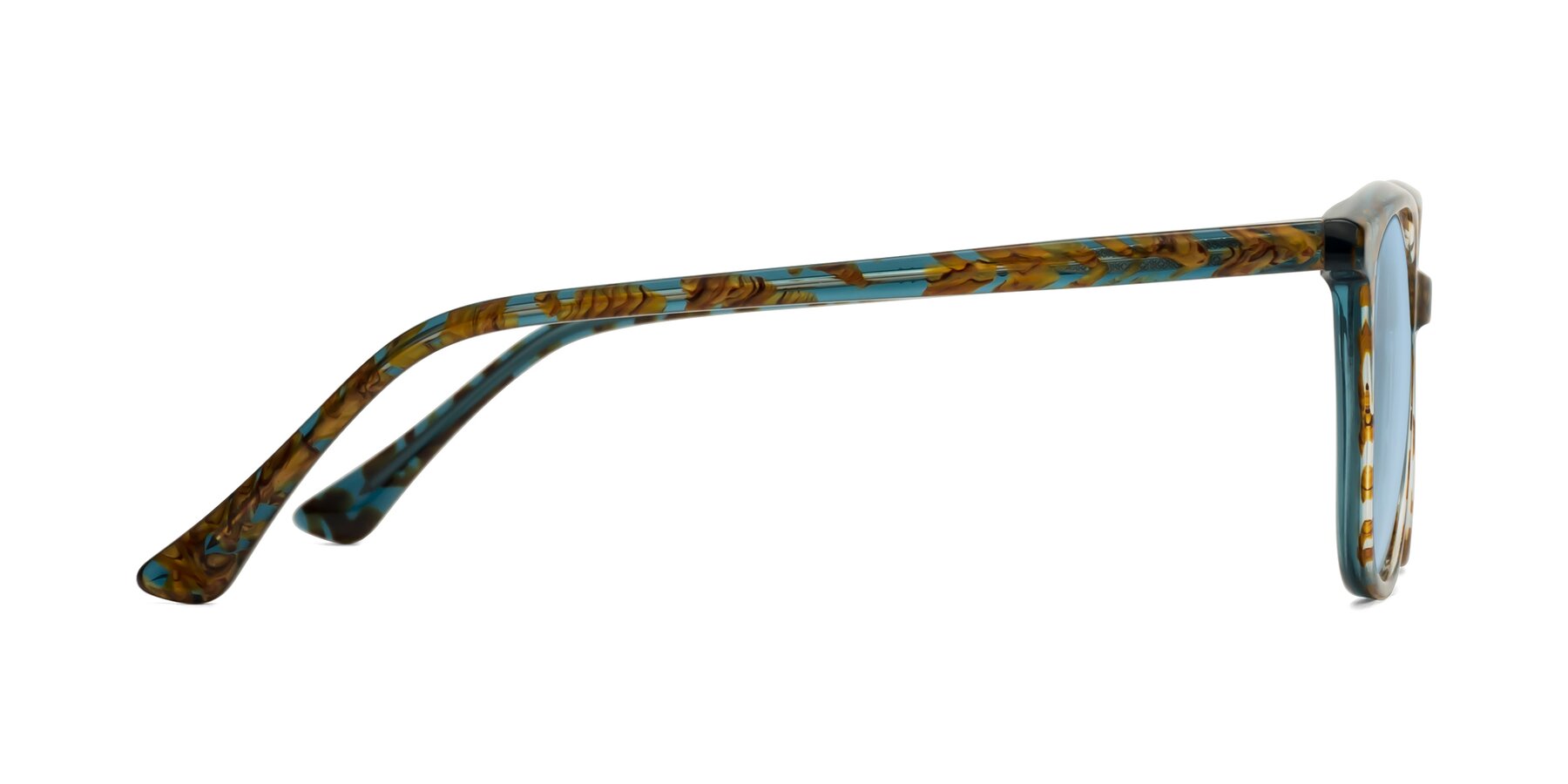 Side of Creek in Ocean Blue Floral with Light Blue Tinted Lenses