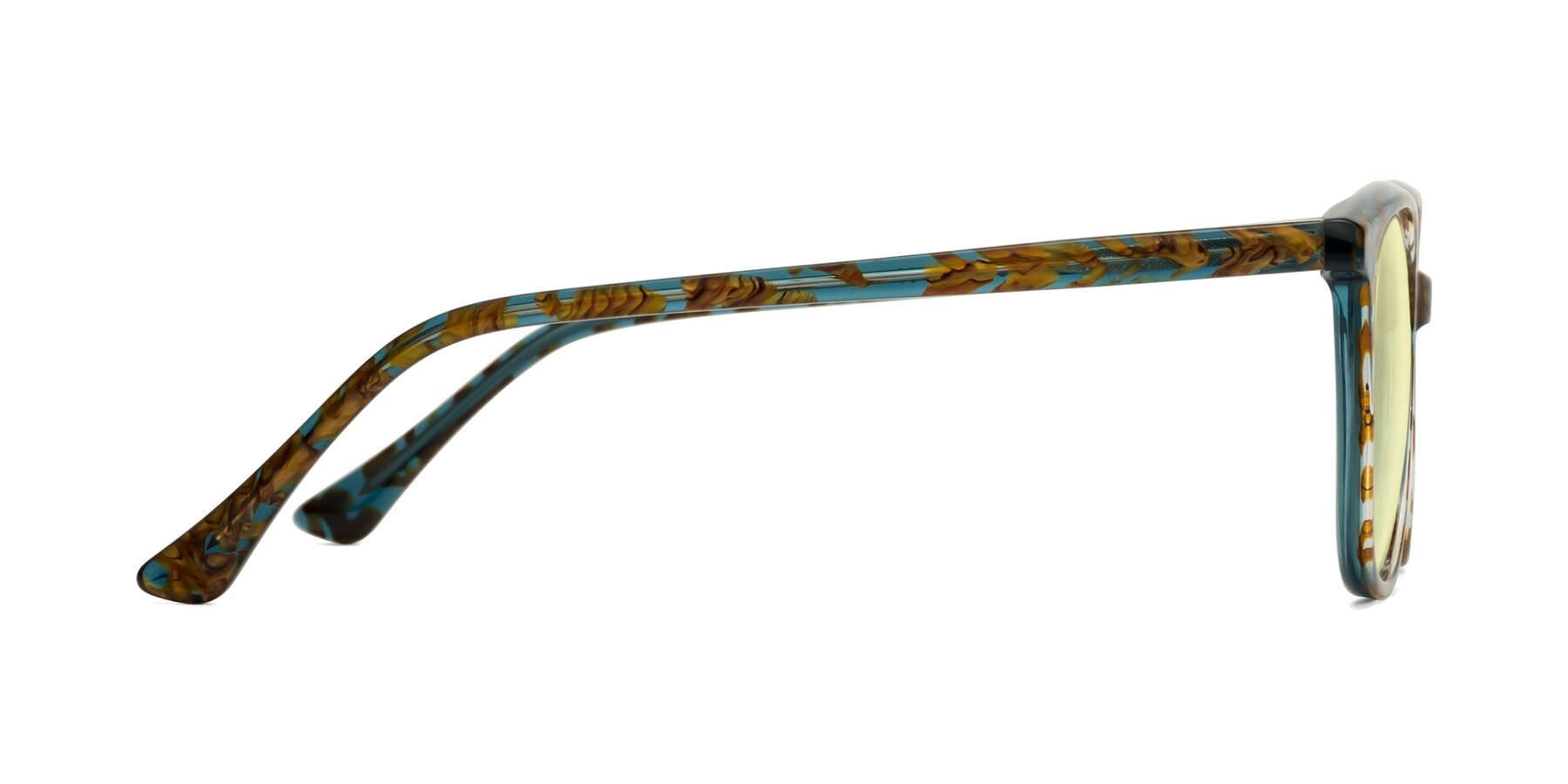 Side of Creek in Ocean Blue Floral with Light Yellow Tinted Lenses