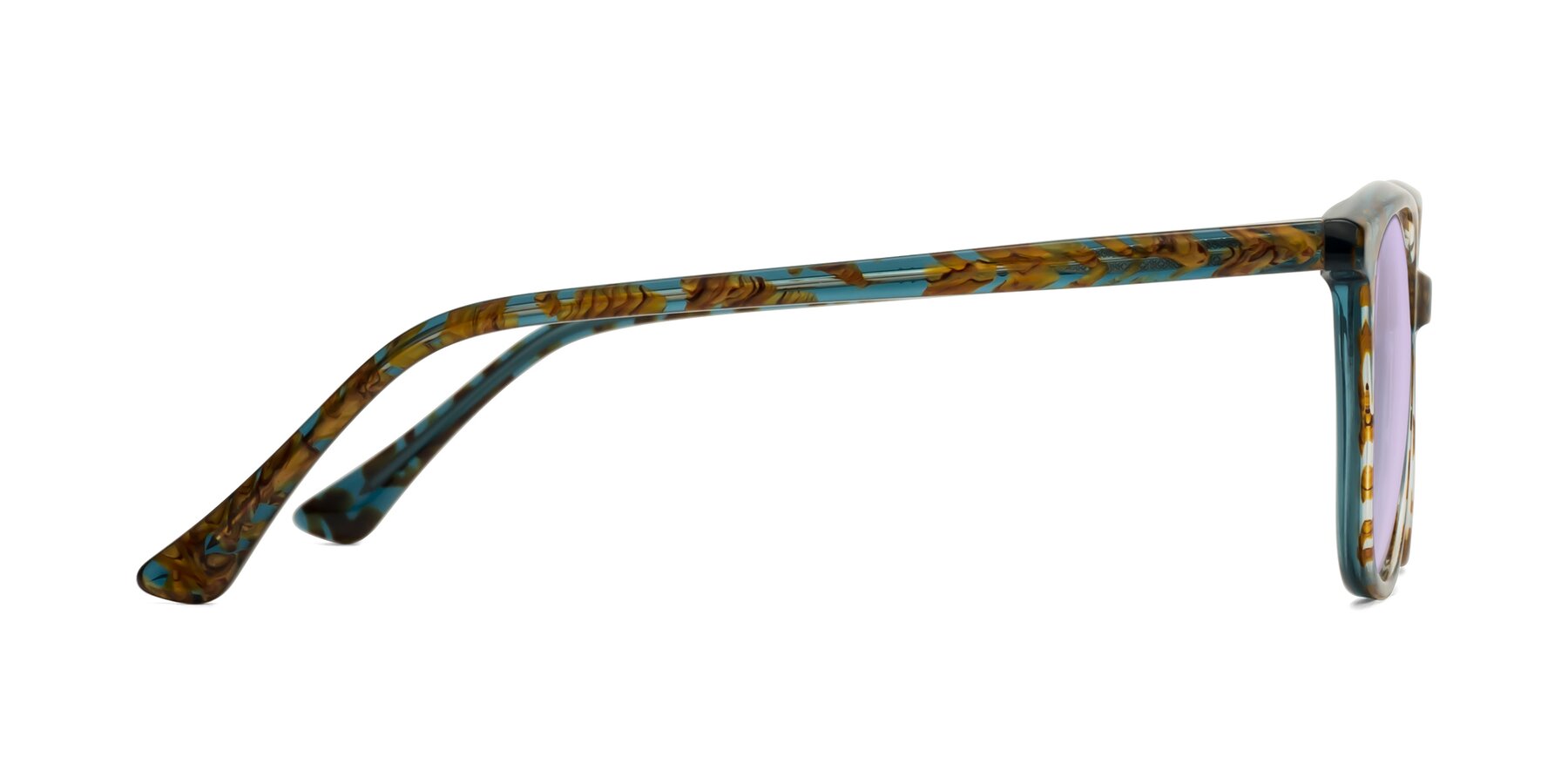 Side of Creek in Ocean Blue Floral with Light Purple Tinted Lenses