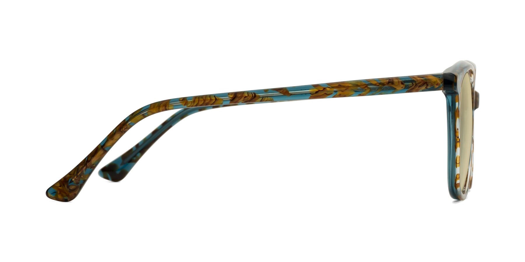 Side of Creek in Ocean Blue Floral with Light Champagne Tinted Lenses