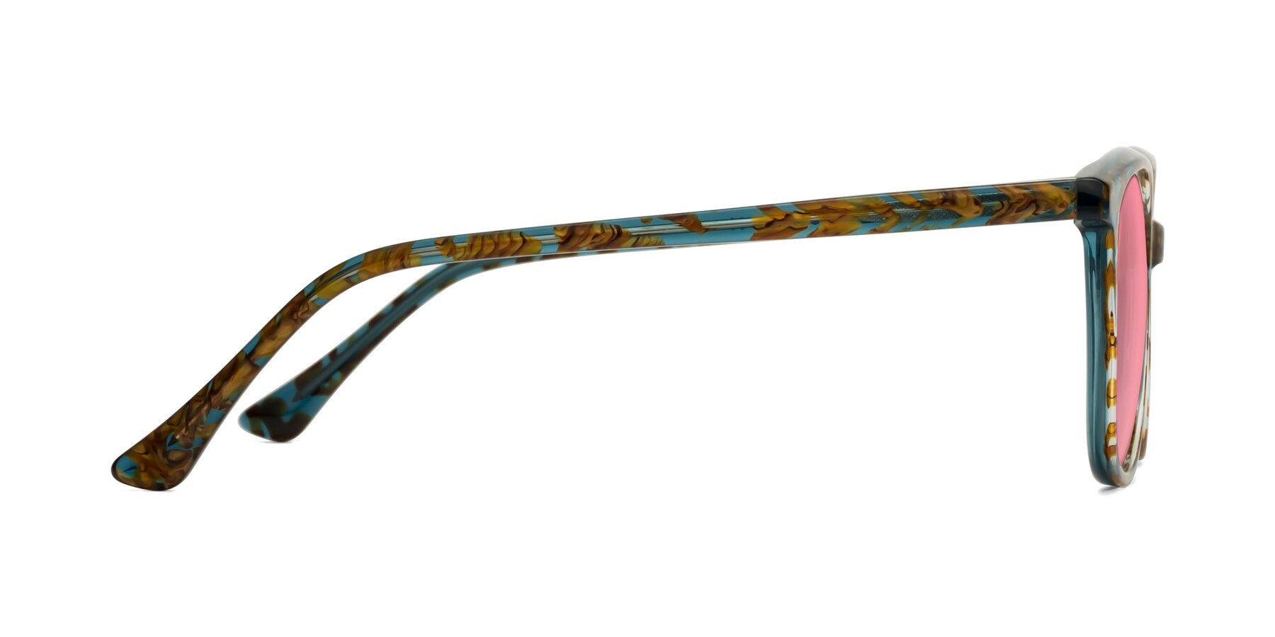 Side of Creek in Ocean Blue Floral with Pink Tinted Lenses