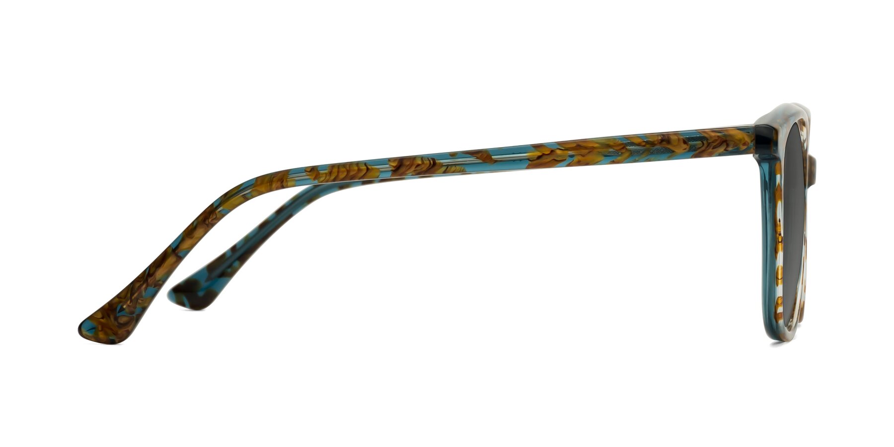 Side of Creek in Ocean Blue Floral with Medium Gray Tinted Lenses