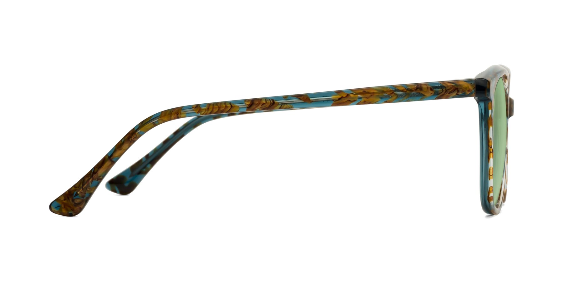 Side of Creek in Ocean Blue Floral with Medium Green Tinted Lenses