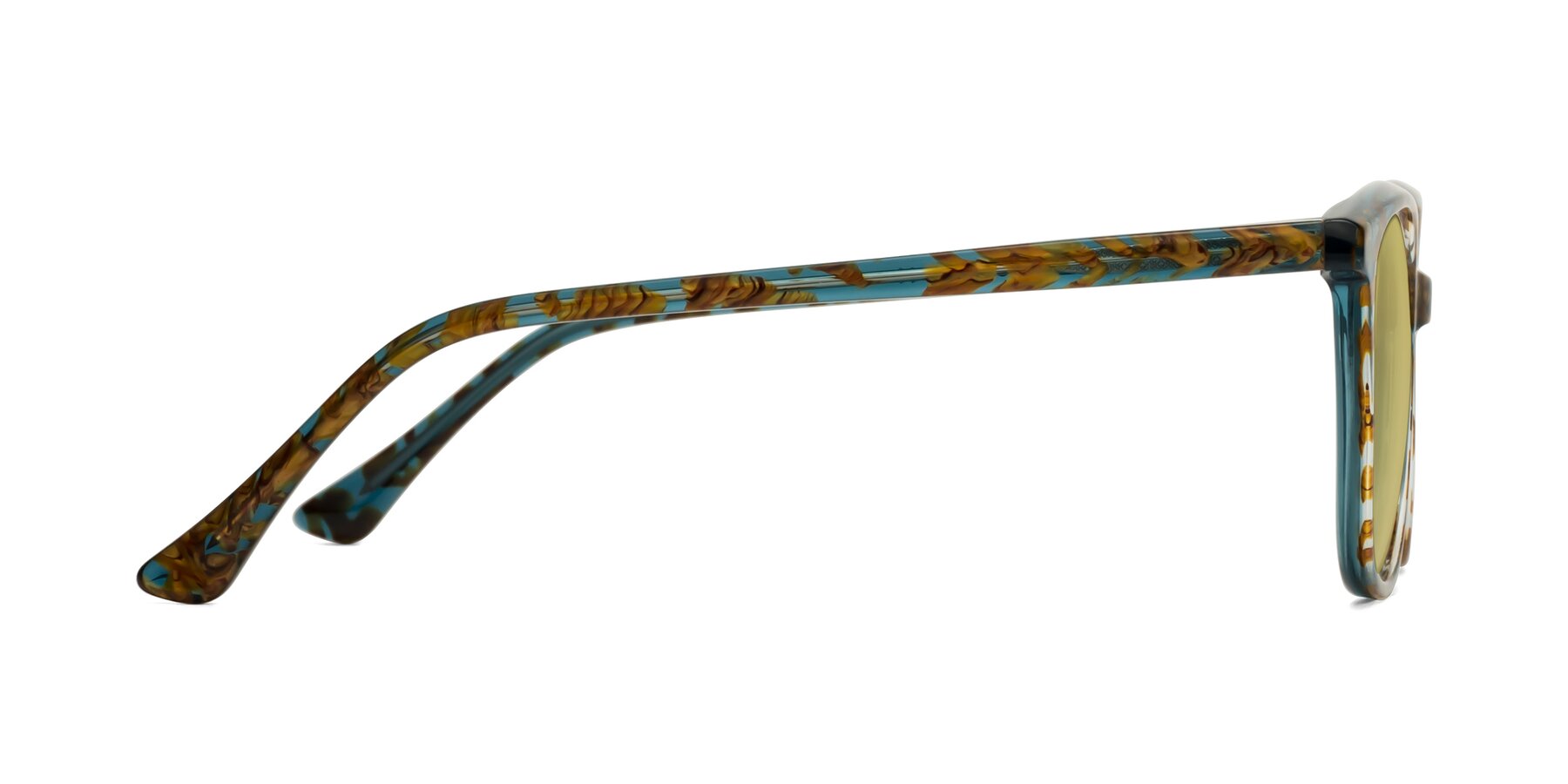 Side of Creek in Ocean Blue Floral with Medium Champagne Tinted Lenses