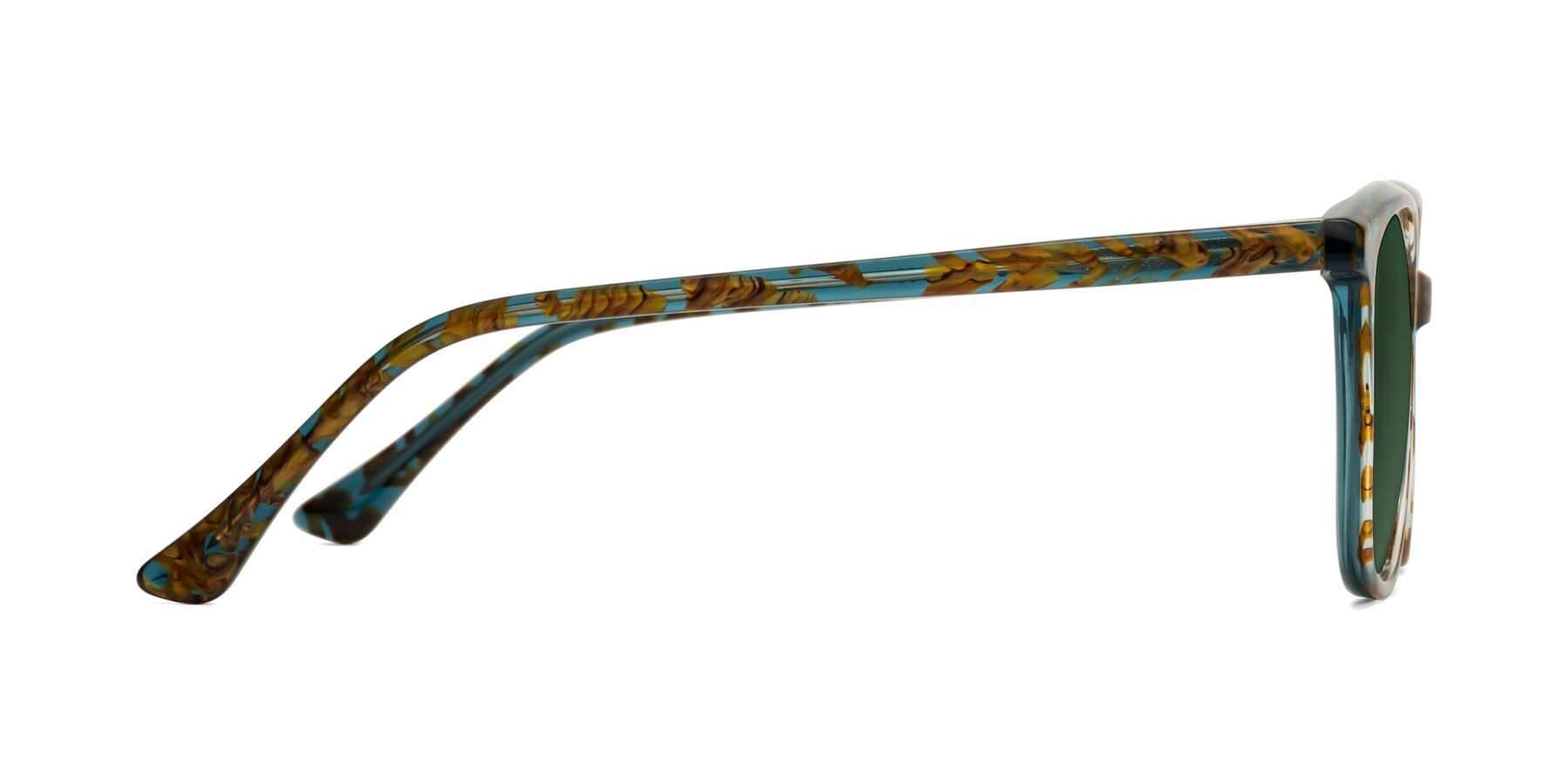 Side of Creek in Ocean Blue Floral with Green Tinted Lenses