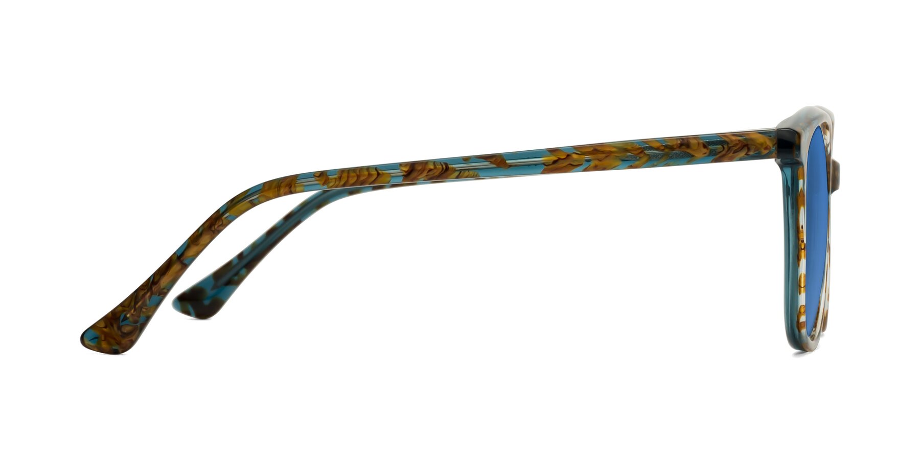 Side of Creek in Ocean Blue Floral with Blue Tinted Lenses