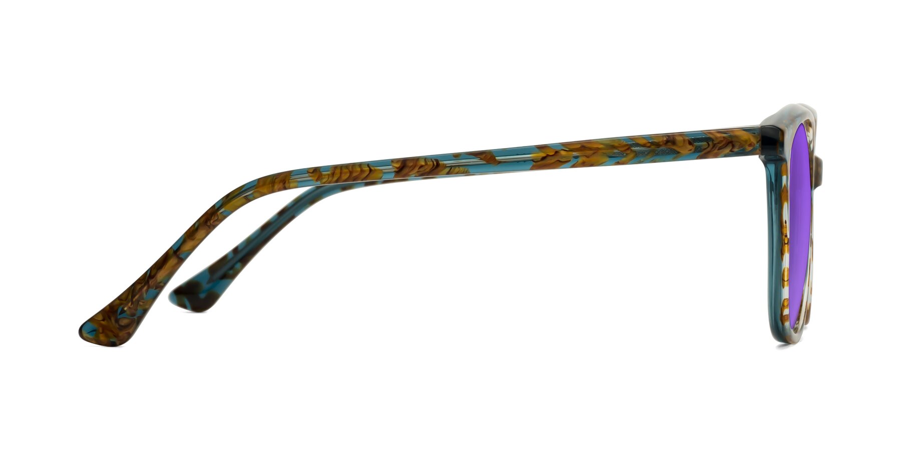 Side of Creek in Ocean Blue Floral with Purple Tinted Lenses