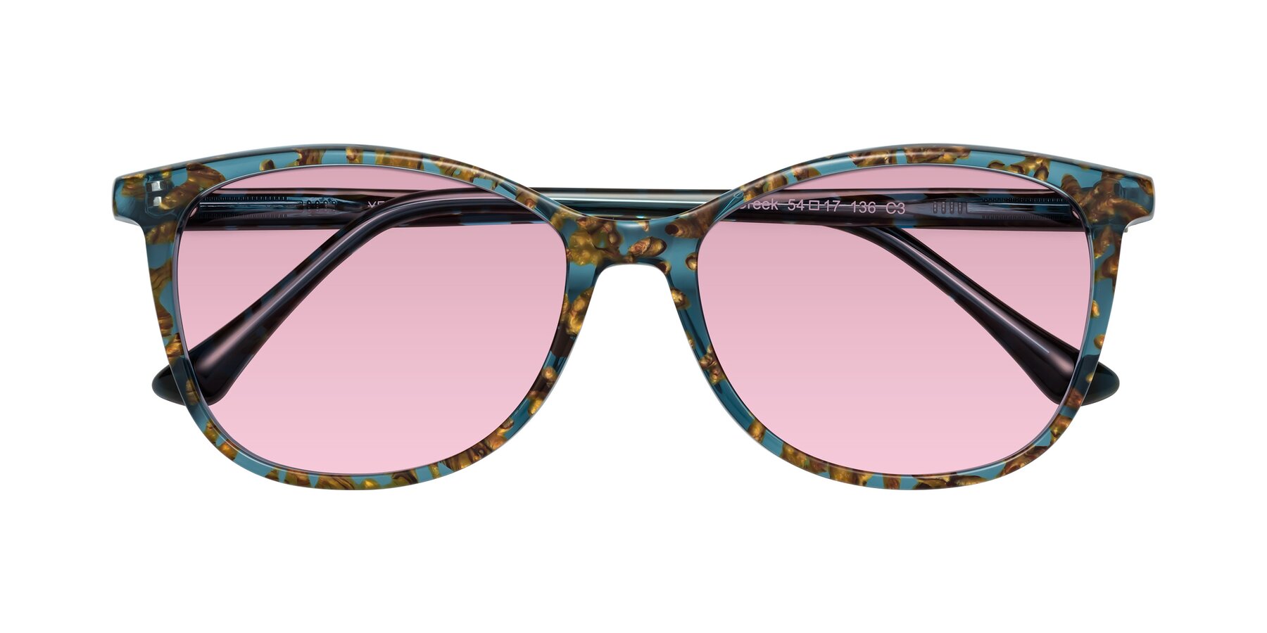 Folded Front of Creek in Ocean Blue Floral with Light Wine Tinted Lenses