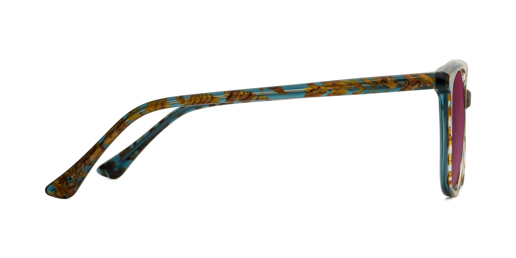 Side of Creek in Ocean Blue Floral with Wine Tinted Lenses