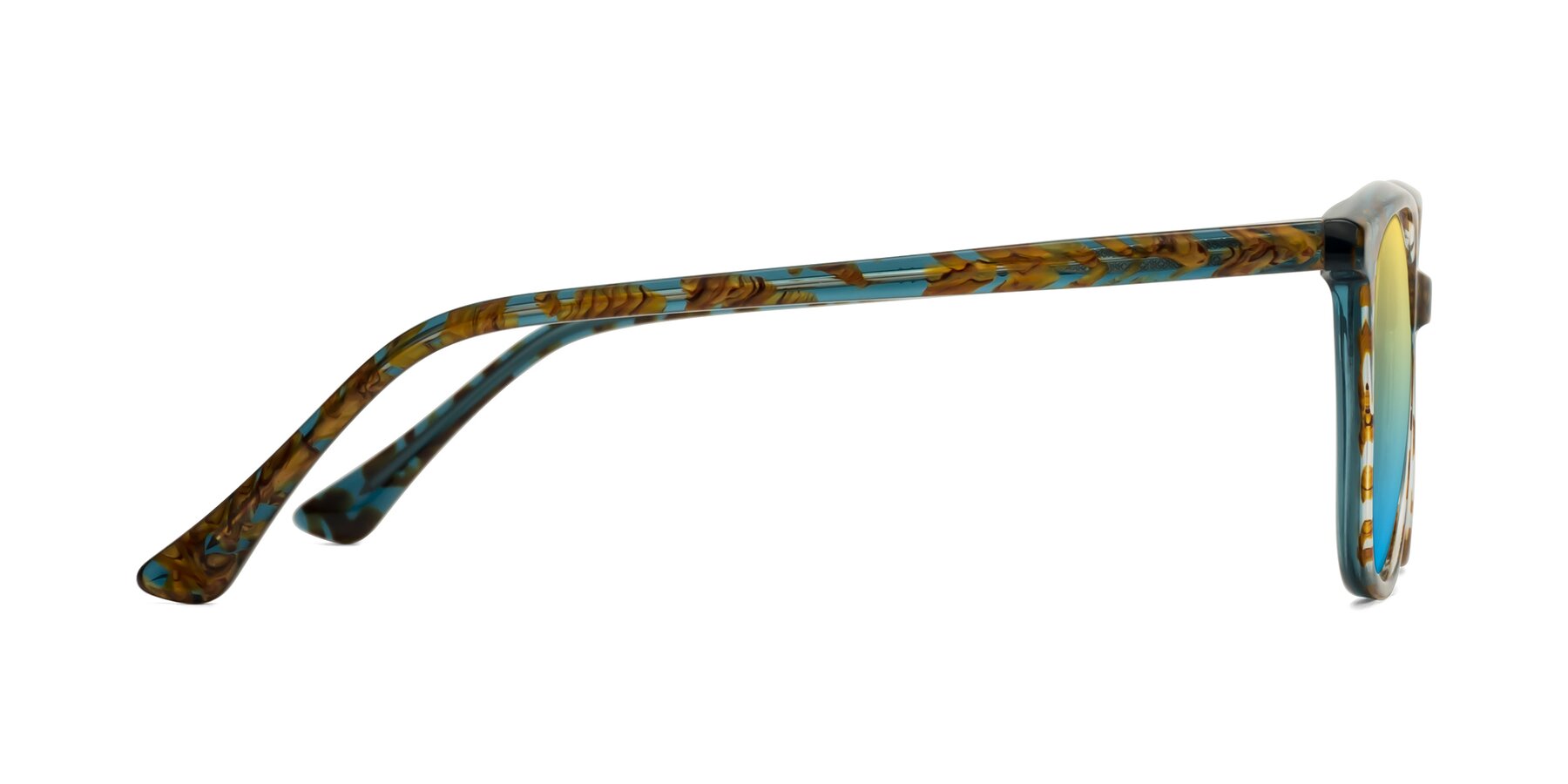 Side of Creek in Ocean Blue Floral with Yellow / Blue Gradient Lenses