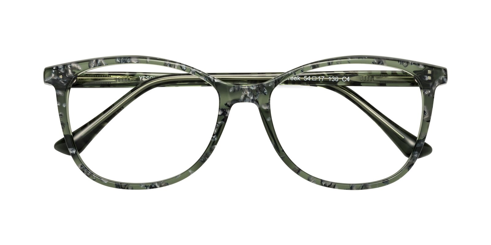 Green Floral Lightweight Acetate CatEye Eyeglasses Creek