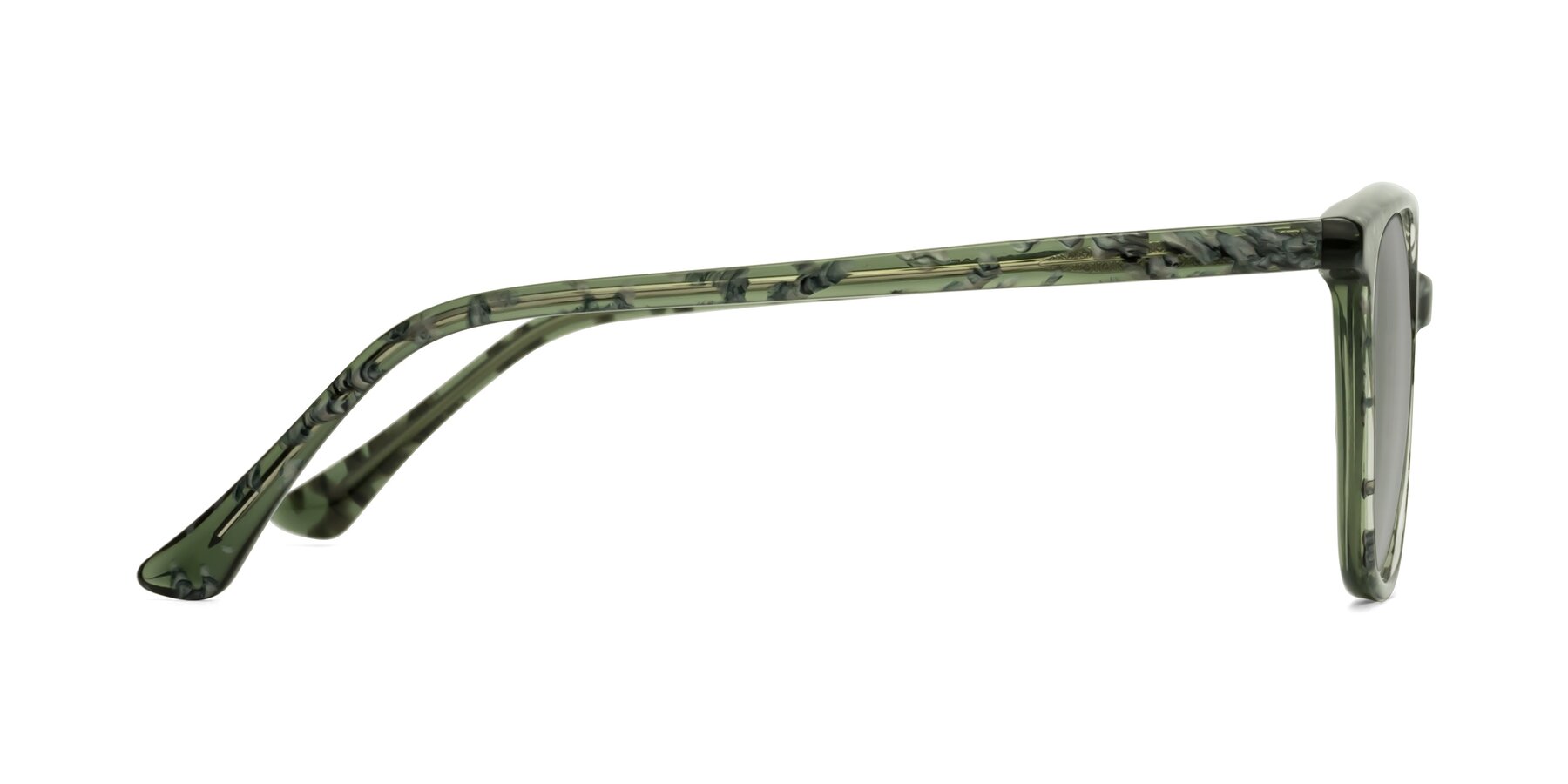 Side of Creek in Green Floral with Light Gray Tinted Lenses
