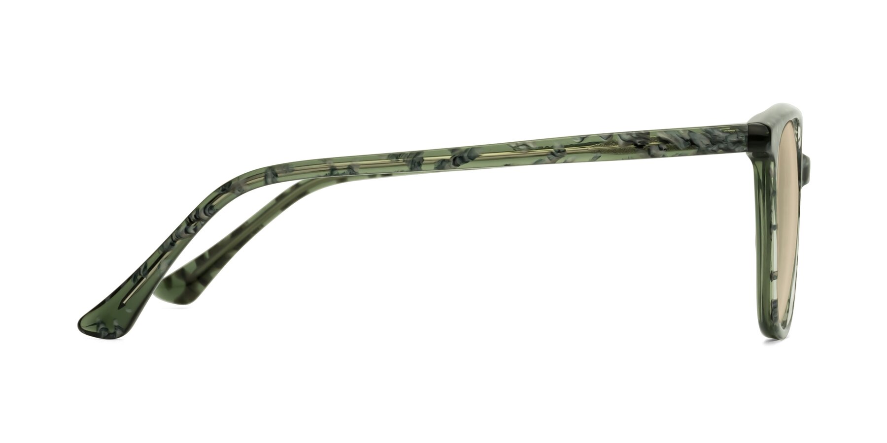 Side of Creek in Green Floral with Light Brown Tinted Lenses