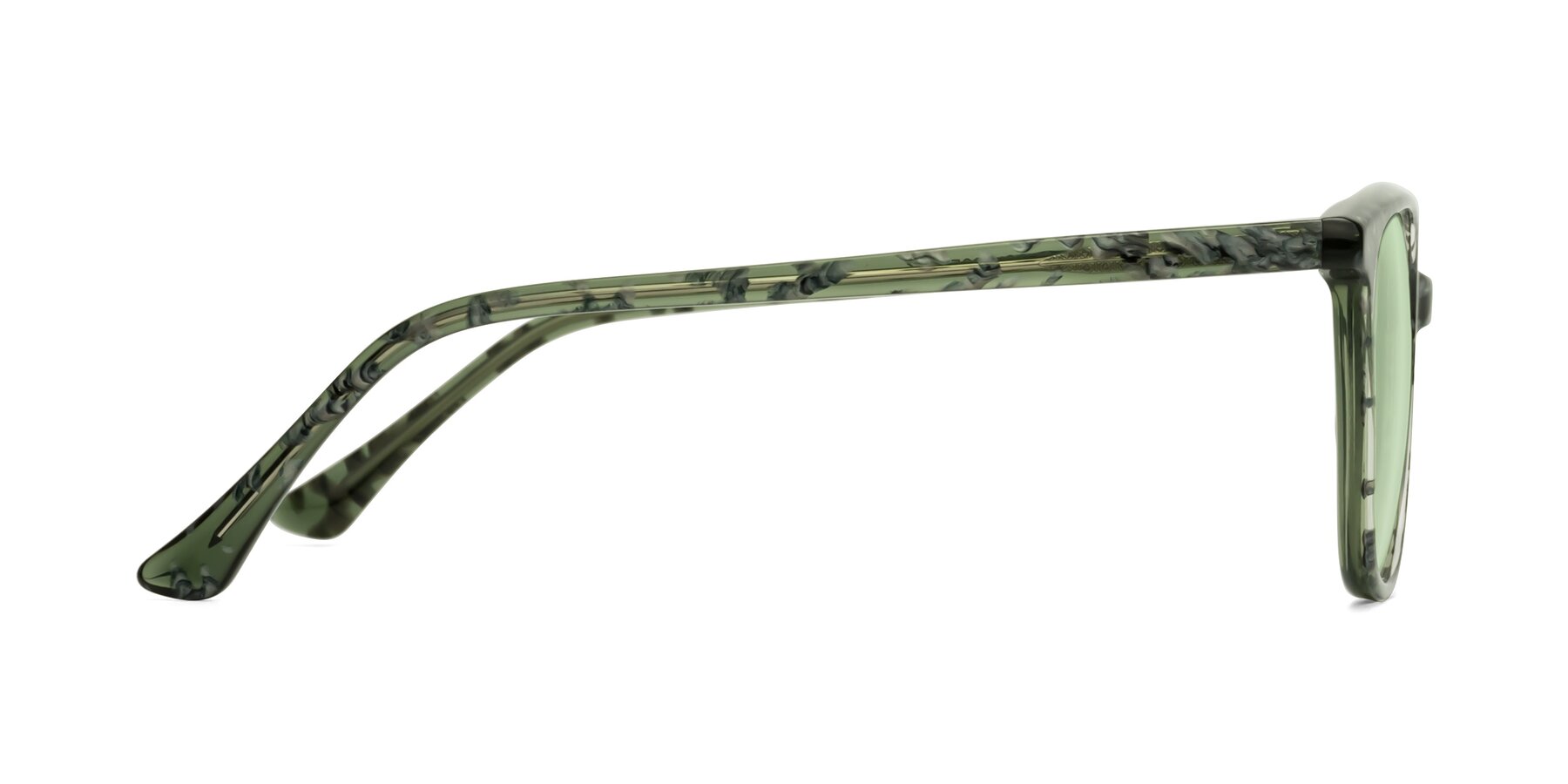 Side of Creek in Green Floral with Light Green Tinted Lenses
